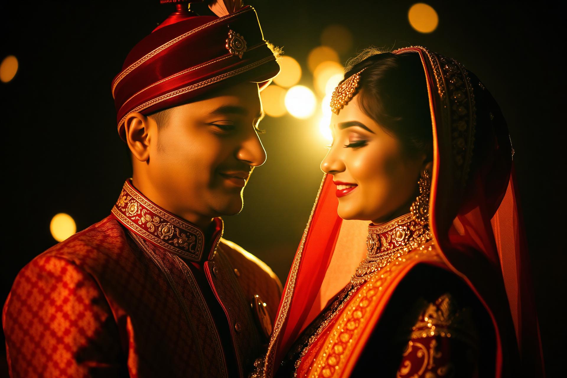 Cinematic wedding portrait