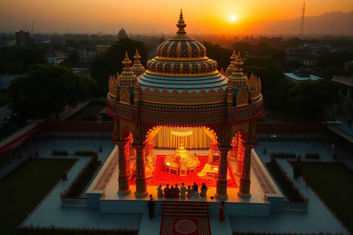 Drone wedding mandap